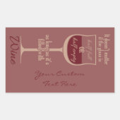 Rood wijnglas, aangepaste stickers (Voorkant)