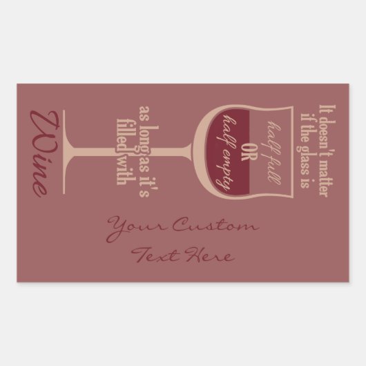 Rood wijnglas, aangepaste stickers (Voorkant)