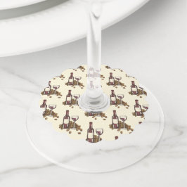 Rood wijnglas Druiven van rode wijn Wijnglaslabel