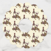 Rood wijnglas Druiven van rode wijn Wijnglaslabel (Voorkant)