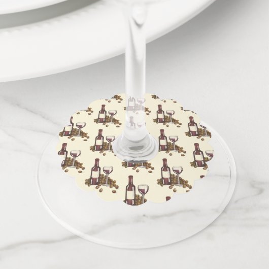 Rood wijnglas Druiven van rode wijn Wijnglaslabel (Dichtbij)