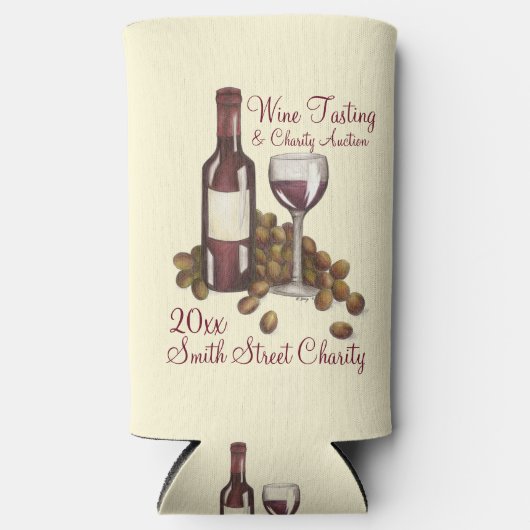 Rood wijnglas Druivenwijn Winetasting Seltzer Blikjeskoeler (Voorkant)