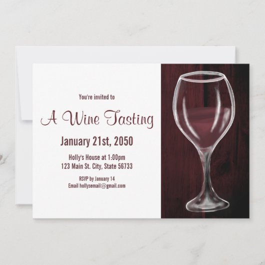 Rood wijnglas Halfledige Waterverf volledig Gezegd Kaart (Voorkant)