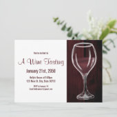 Rood wijnglas Halfledige Waterverf volledig Gezegd Kaart (Staand voorkant)