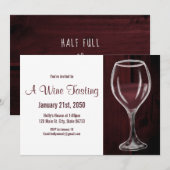 Rood wijnglas Halfledige Waterverf volledig Gezegd Kaart (Voorkant / Achterkant)