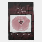 Rood wijnglas Halfledige Waterverf volledig Gezegd Theedoek (Verticaal)