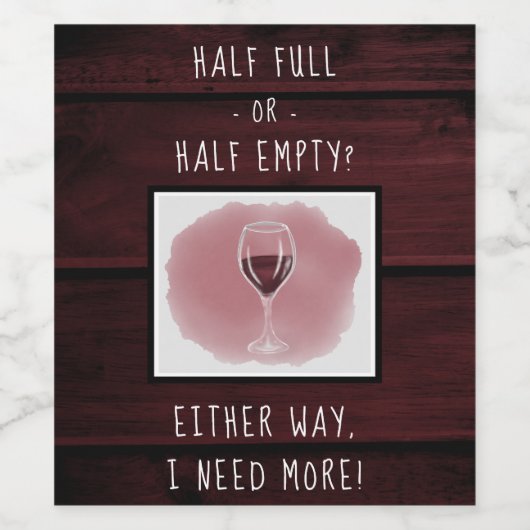 Rood wijnglas Halfledige Waterverf volledig Gezegd Wijn Etiket (Enkel label)