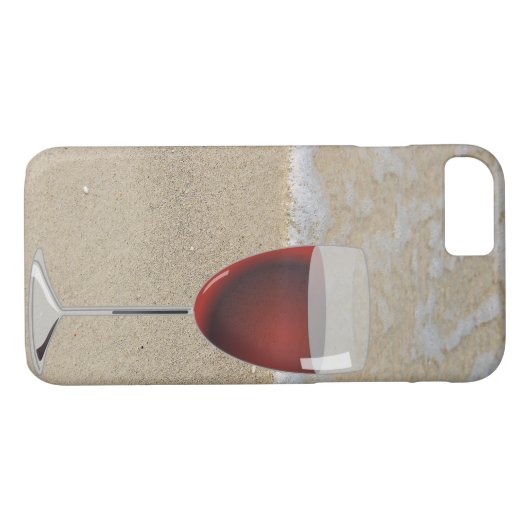 Rood wijnglas op het strand Case-Mate iPhone case (Achterkant (Horizontaal))