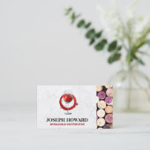 Rood wijnglas | Opengesteld Visitekaartje van kurk (Staand voorkant)