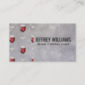 Rood wijnglas patroon visitekaartje (Voorkant)
