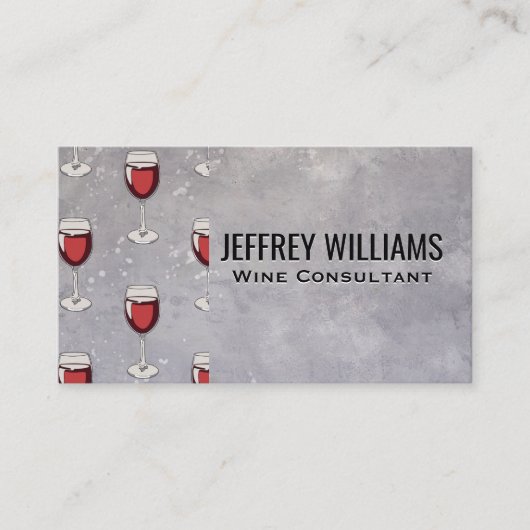 Rood wijnglas patroon visitekaartje (Voorkant)