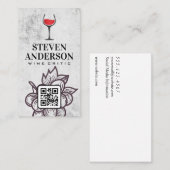 Rood wijnglas | QR-code Visitekaartje (Voorkant / Achterkant)