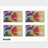 Rood wijnglas & Roze Roze Sticker (Vel)