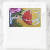 Rood wijnglas & Roze Roze Sticker (Tas)