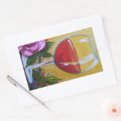Rood wijnglas & Roze Roze Sticker (Envelop)