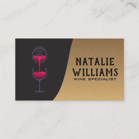 Rood wijnglas visitekaartje (Voorkant)
