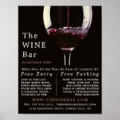 Rood wijnglas, Wijnbar/Wijnmakerij Adverteren Poster (Voorkant)