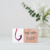 Rood wijnmeel in glas | Roze Oranje marmer Visitekaartje (Staand voorkant)