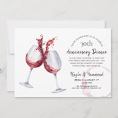 Rood-wijnpatroon Jubileum-feestdag Kaart (Voorkant)