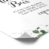 rood-wijnrode bloem bruidsshower mimosa bar bord poster (Hoek)