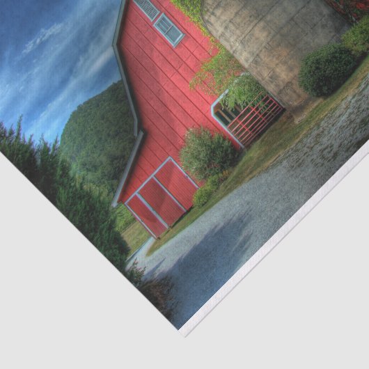 Rood wijnschuur onder slapende hemel tissuepapier (Detail)