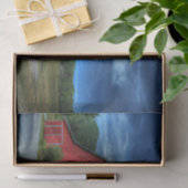 Rood wijnschuur onder slapende hemel tissuepapier (Geschenk)