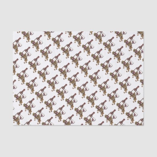 Rood-wijnstaafpatroon voor de glazen flacon tissuepapier (Voorkant)