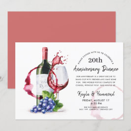 Rood-wijnstijloccasie-Jubileum Invitat Kaart