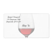 Rood wijntransport/Adresetiket Etiket (Voorkant)