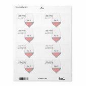 Rood wijntransport/Adresetiket Etiket (Full Sheet)