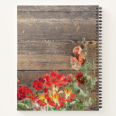 Rood Wildbloemen Hout Keukengerei Recept Notitieboek (Achterkant)