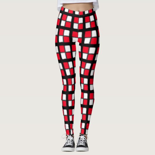 Rood Windows Check Legging (Voorkant)