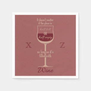 Rood Wine Glass, aangepast papier Servet