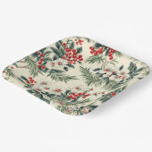  rood winterberry kerst papieren bordje (Gebogen)