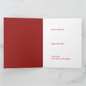 Rood wit 14e Foto geboortedag, Grandson, GROOT Kaart (Binnen)