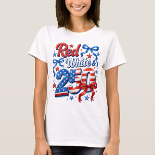 Rood Wit & 250 Amerikaanse Onafhankelijkheid Patri T-shirt