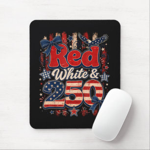 Rood Wit 250 Jaar Amerikaanse Vrijheid 1776-2026 Muismat