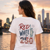 Rood Wit & 250 Standbeeld van Liberty Patriottisch Tri-Blend Shirt