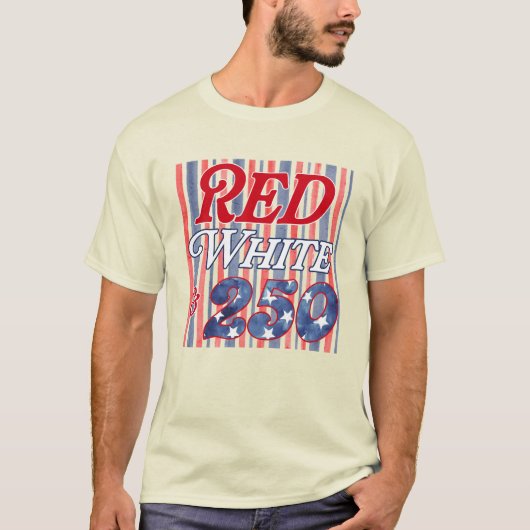 Rood Wit & 250 strepen T-shirt (Voorkant)