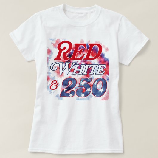 Rood Wit & 250 tie-dye T-shirt (Design voorkant)
