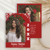 Rood Wit 2-Foto Bloemboog Afstuderen Aankondiging