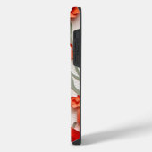ROOD WIT 3-D LOOK POPPY ANEMONE FLOWERS iPhone HOESJE (Linkerkant)