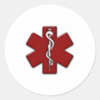 rood & wit 3D Ronde Sticker