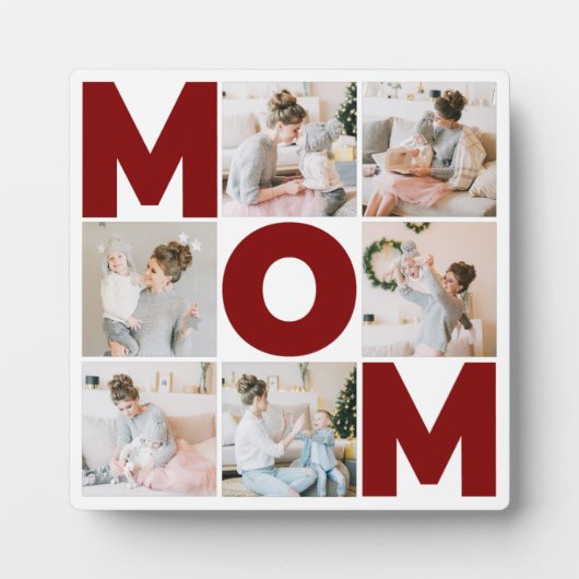 Rood & wit 6 Foto Collage Mam Fotoplaat (Voorkant)