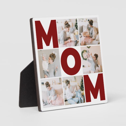 Rood & wit 6 Foto Collage Mam Fotoplaat (Voorkant)