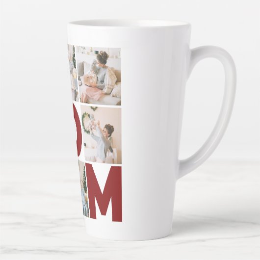 Rood & wit 6 Foto Collage Mam Latte Mok (Rechts)
