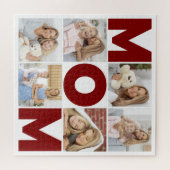 Rood & wit 6 Foto Collage Mam Legpuzzel (Horizontaal)