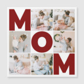 Rood & wit 6 Foto collage mam Magnetische Kaart (Voorkant)