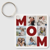 Rood & wit 6 Foto Collage Mam Sleutelhanger (Voorkant)