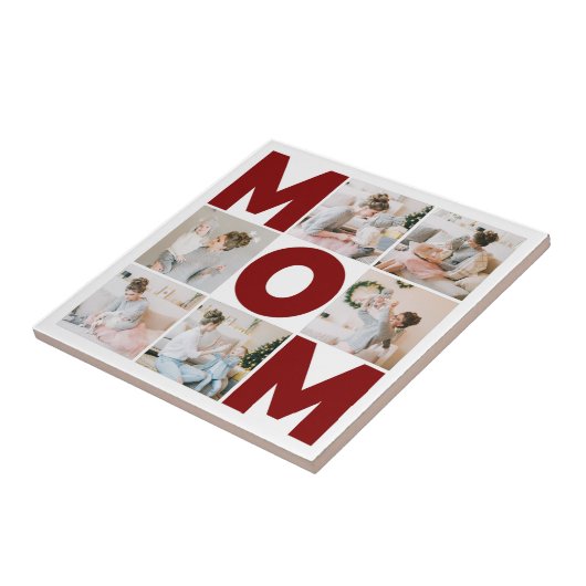 Rood & wit 6 Foto Collage Mam Tegeltje (Zijkant)